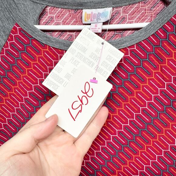 New Lularoe Dress Women Size Small Julia Geometric Print Round Neck Short Sleeve - Picture 4 of 8